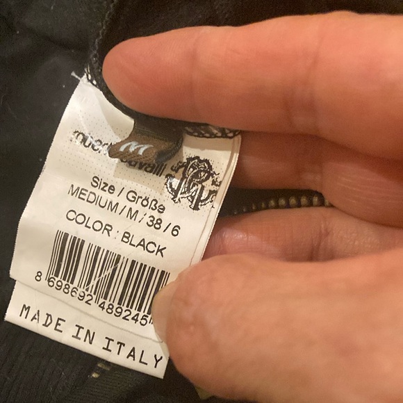 Black Roberto Cavalli Medium  Hooded Jacket with Lace Accents - Picture 13 of 14